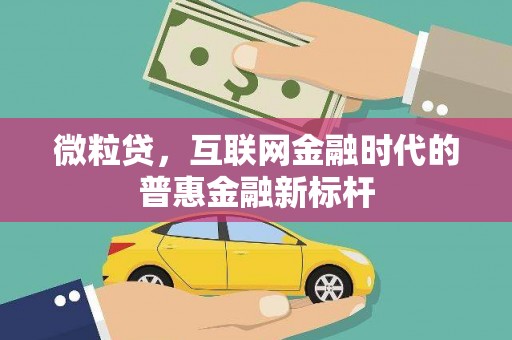 板桥微粒贷，互联网金融时代的普惠金融新标杆