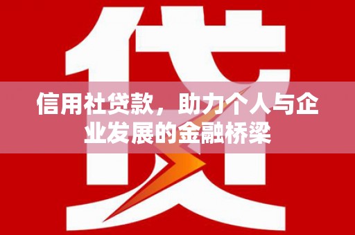板桥信用社贷款，助力个人与企业发展的金融桥梁