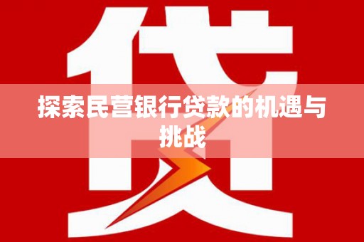 板桥探索民营银行贷款的机遇与挑战