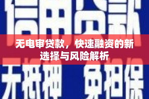 板桥无电审贷款，快速融资的新选择与风险解析