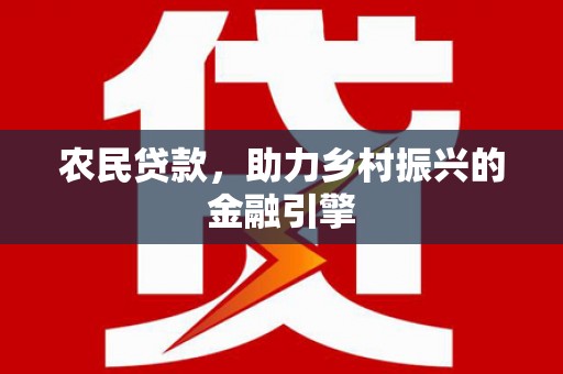 板桥农民贷款，助力乡村振兴的金融引擎