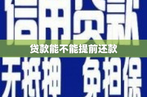 板桥贷款能不能提前还款