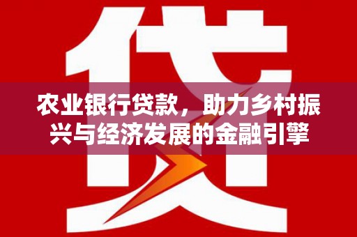 板桥农业银行贷款，助力乡村振兴与经济发展的金融引擎