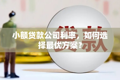 板桥小额贷款公司利率，如何选择最优方案？