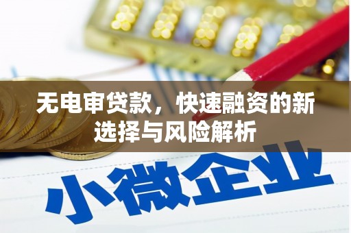 板桥无电审贷款，快速融资的新选择与风险解析