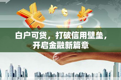 板桥白户可贷，打破信用壁垒，开启金融新篇章