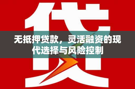板桥无抵押贷款，灵活融资的现代选择与风险控制