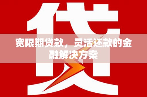 板桥宽限期贷款，灵活还款的金融解决方案