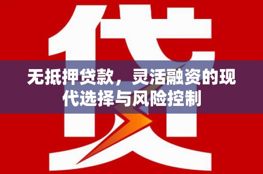板桥无抵押贷款，灵活融资的现代选择与风险控制
