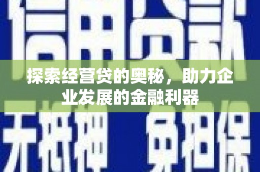 板桥探索经营贷的奥秘，助力企业发展的金融利器